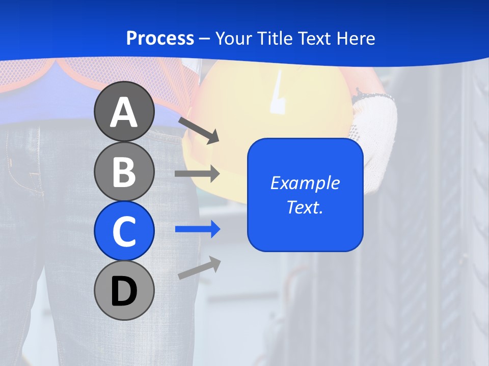 A Man In A Hard Hat Is Holding A Yellow Hard Hat PowerPoint Template