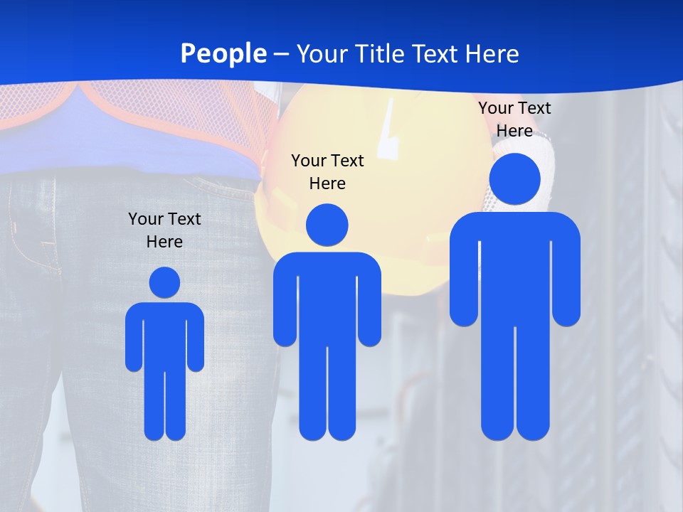 A Man In A Hard Hat Is Holding A Yellow Hard Hat PowerPoint Template