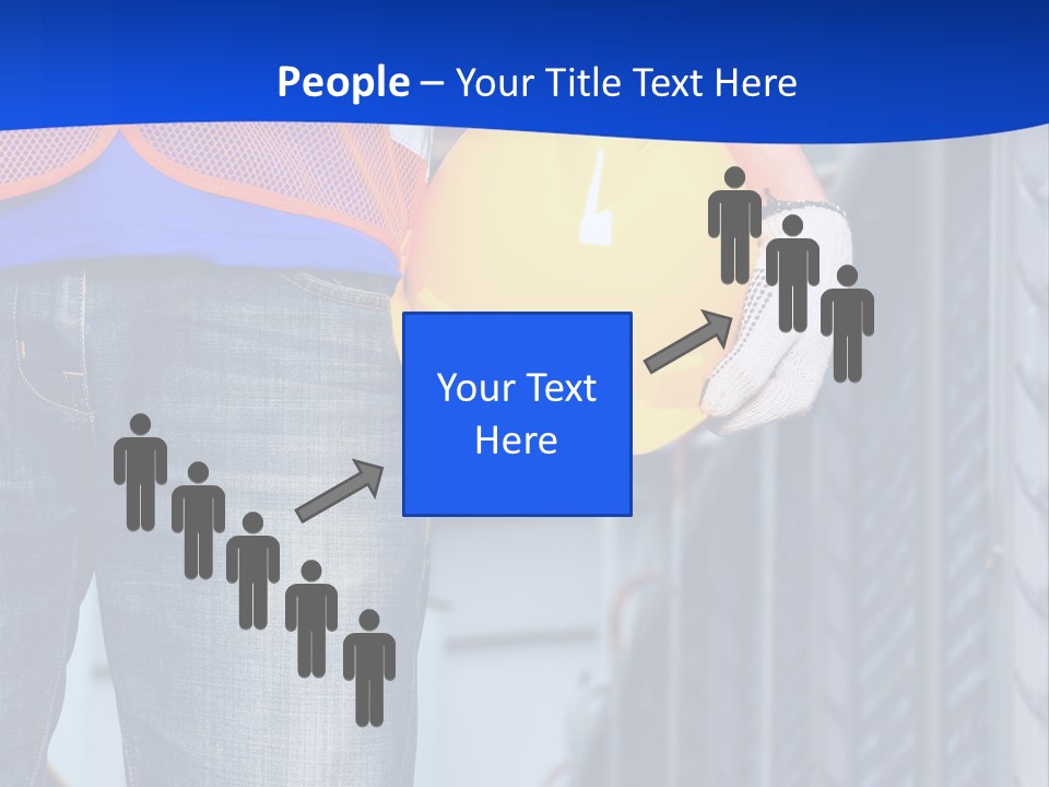 A Man In A Hard Hat Is Holding A Yellow Hard Hat PowerPoint Template