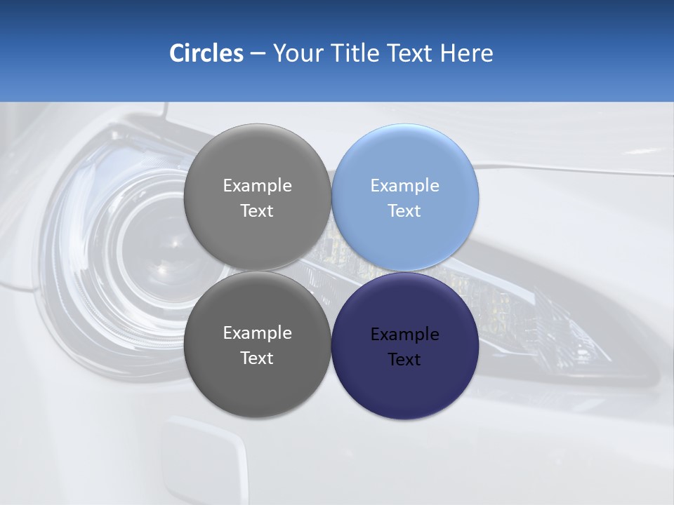 A Close Up Of A Car Headlight On A White Car PowerPoint Template