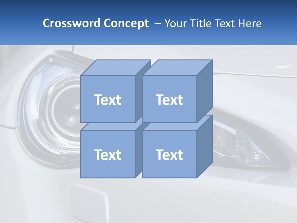 A Close Up Of A Car Headlight On A White Car PowerPoint Template