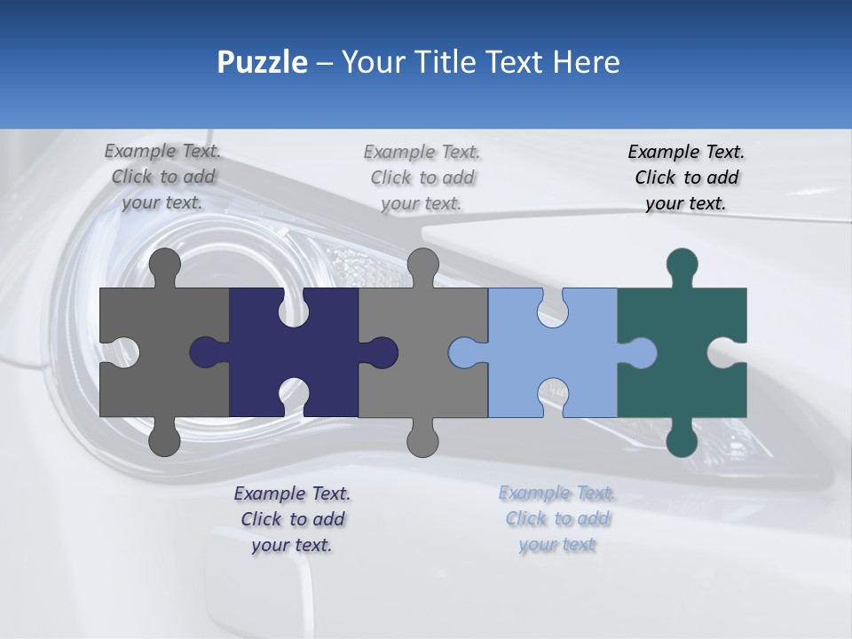 A Close Up Of A Car Headlight On A White Car PowerPoint Template