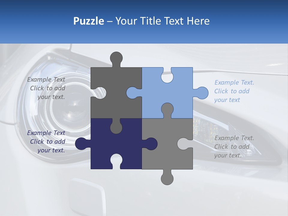 A Close Up Of A Car Headlight On A White Car PowerPoint Template