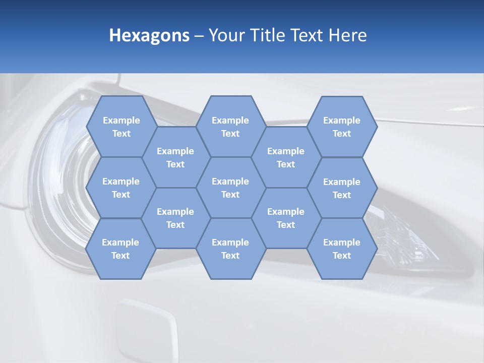 A Close Up Of A Car Headlight On A White Car PowerPoint Template