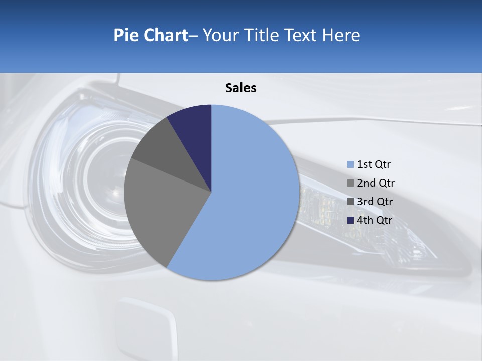 A Close Up Of A Car Headlight On A White Car PowerPoint Template