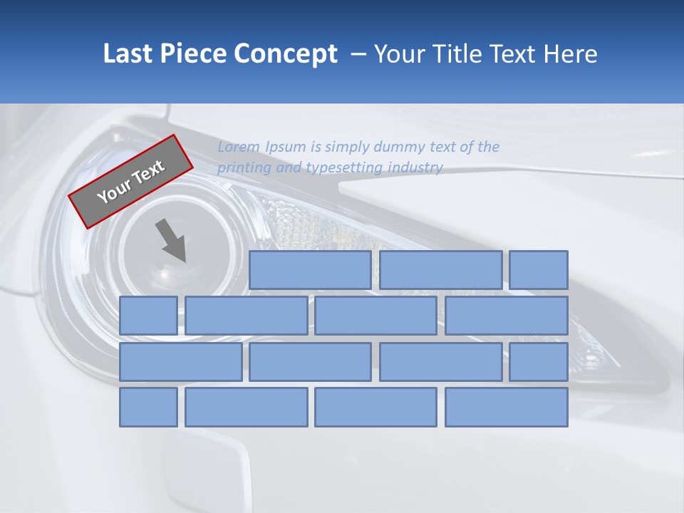 A Close Up Of A Car Headlight On A White Car PowerPoint Template