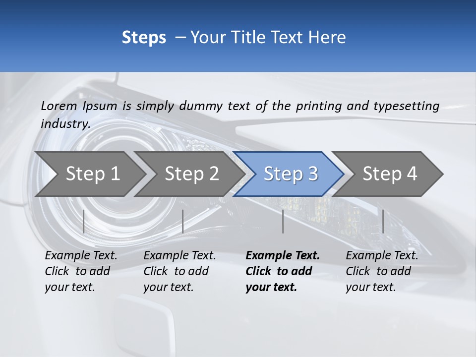 A Close Up Of A Car Headlight On A White Car PowerPoint Template