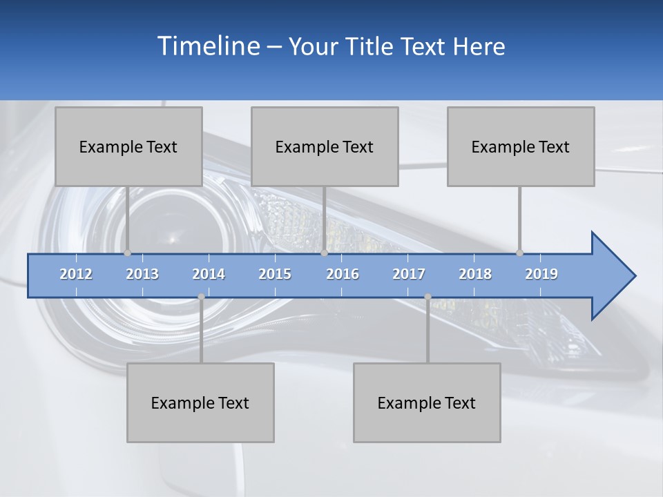 A Close Up Of A Car Headlight On A White Car PowerPoint Template