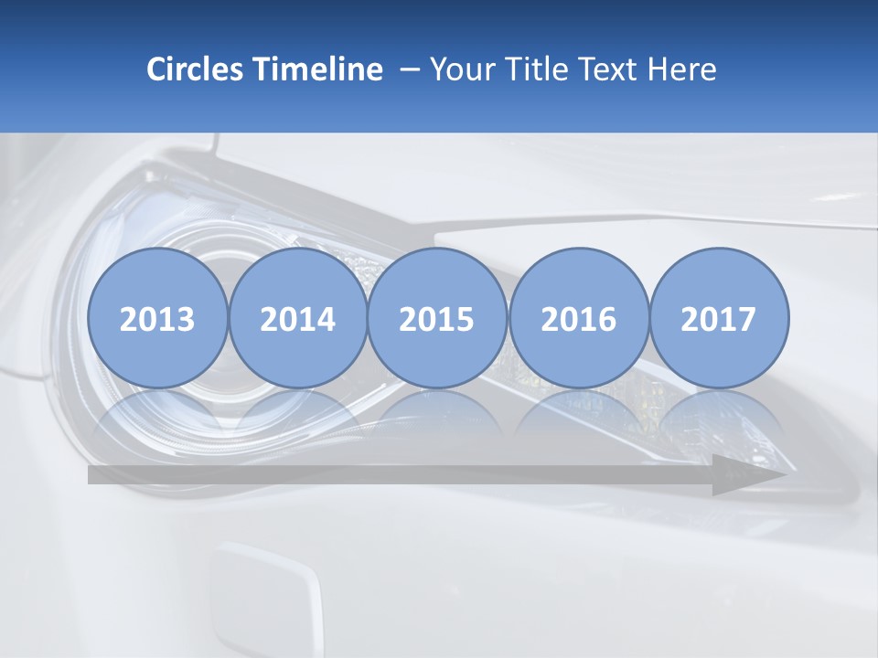 A Close Up Of A Car Headlight On A White Car PowerPoint Template
