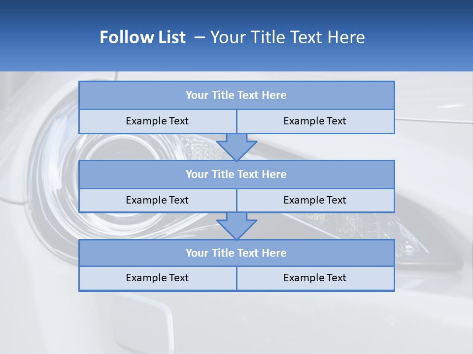 A Close Up Of A Car Headlight On A White Car PowerPoint Template