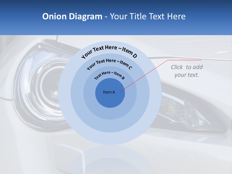 A Close Up Of A Car Headlight On A White Car PowerPoint Template