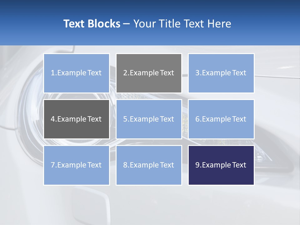 A Close Up Of A Car Headlight On A White Car PowerPoint Template