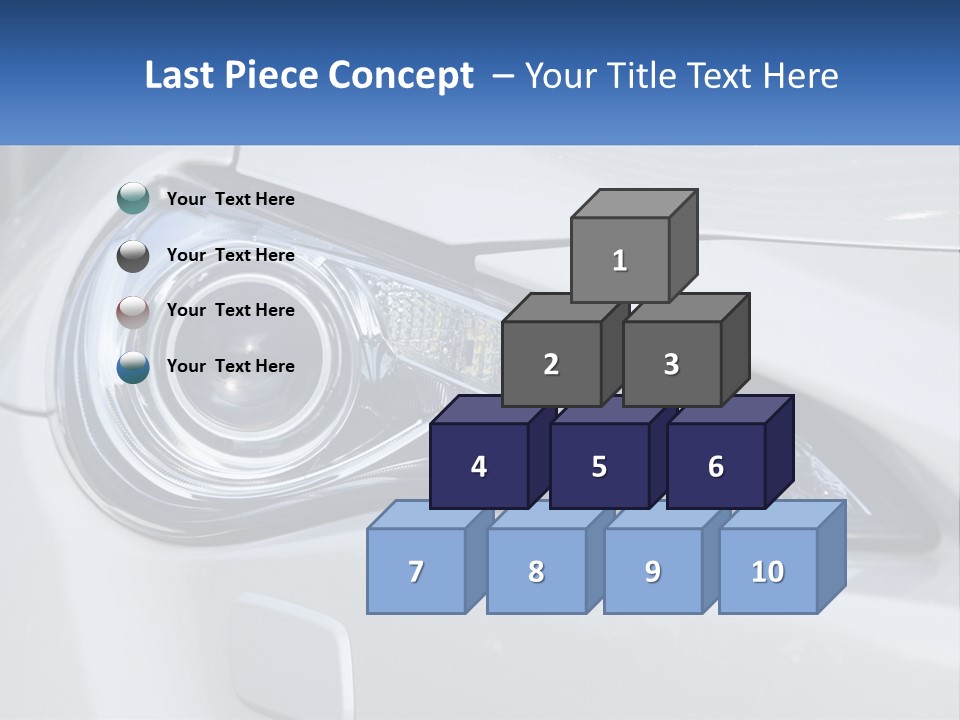 A Close Up Of A Car Headlight On A White Car PowerPoint Template
