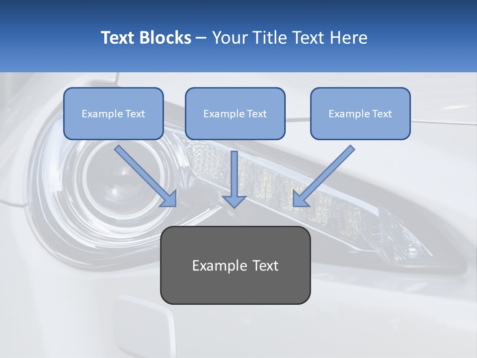 A Close Up Of A Car Headlight On A White Car PowerPoint Template