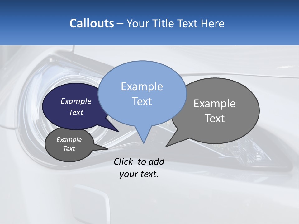 A Close Up Of A Car Headlight On A White Car PowerPoint Template