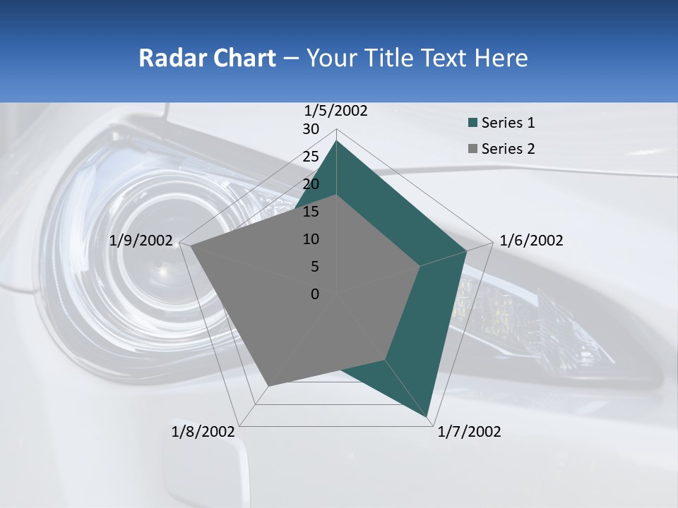 A Close Up Of A Car Headlight On A White Car PowerPoint Template