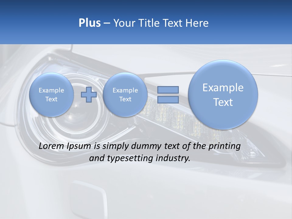 A Close Up Of A Car Headlight On A White Car PowerPoint Template