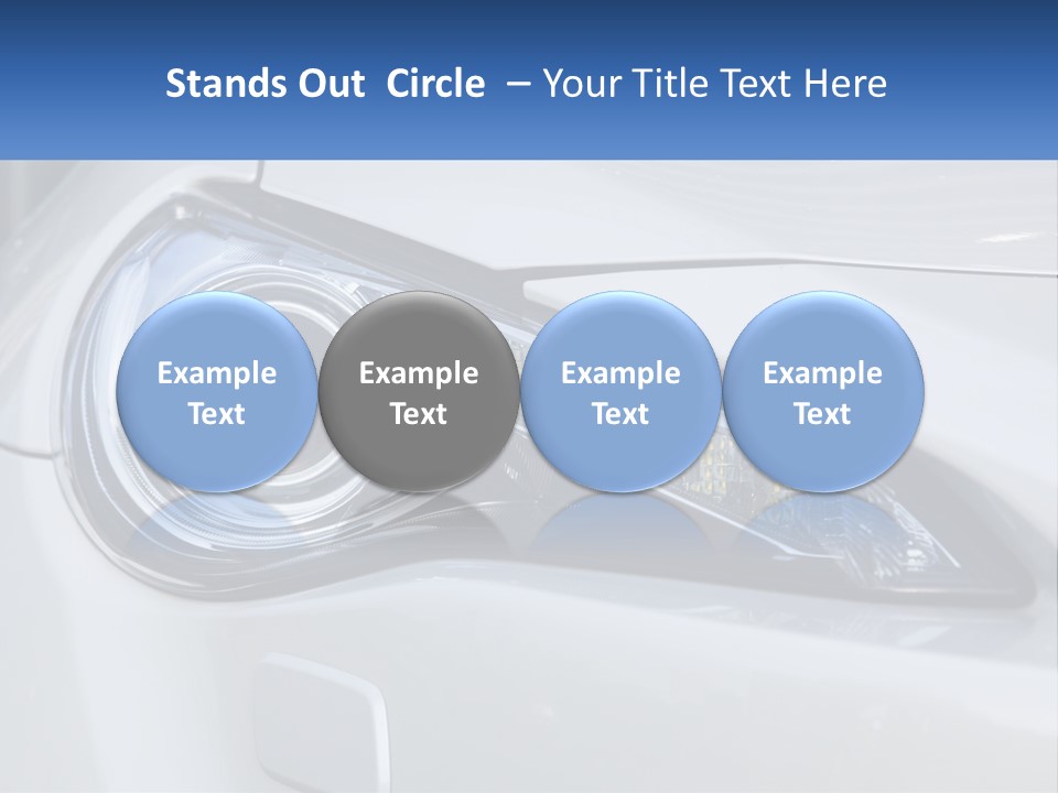 A Close Up Of A Car Headlight On A White Car PowerPoint Template