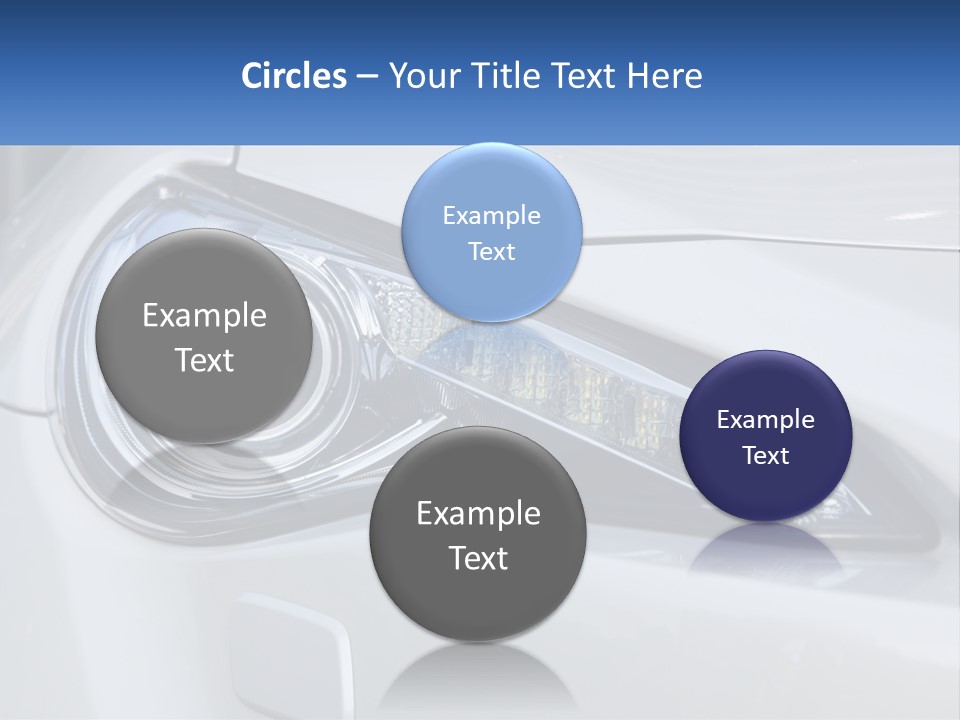 A Close Up Of A Car Headlight On A White Car PowerPoint Template