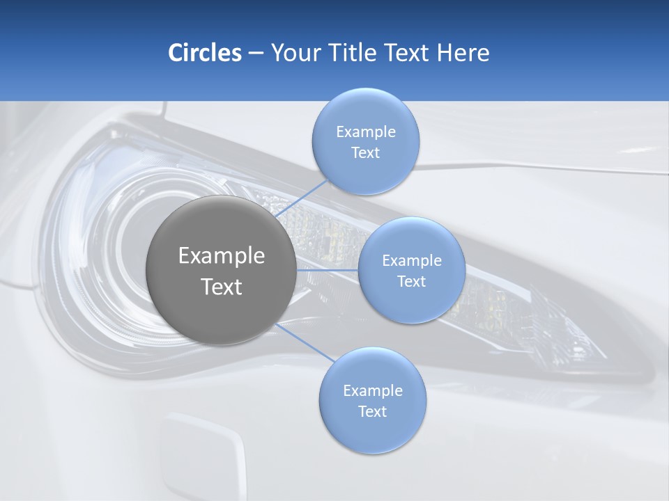 A Close Up Of A Car Headlight On A White Car PowerPoint Template