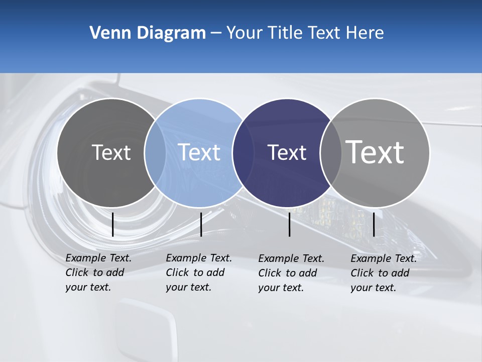 A Close Up Of A Car Headlight On A White Car PowerPoint Template