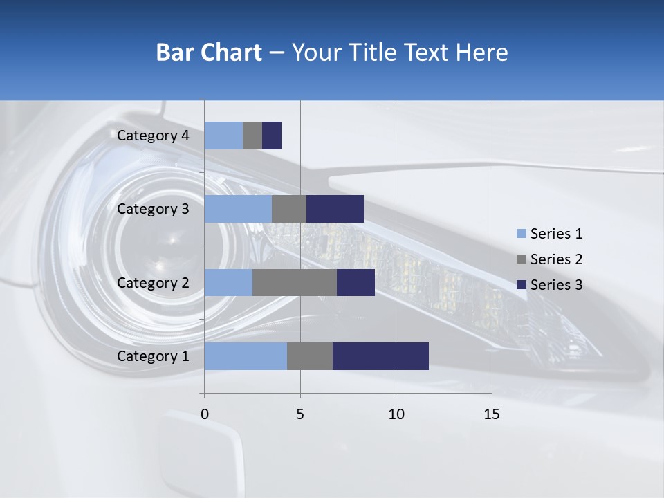 A Close Up Of A Car Headlight On A White Car PowerPoint Template