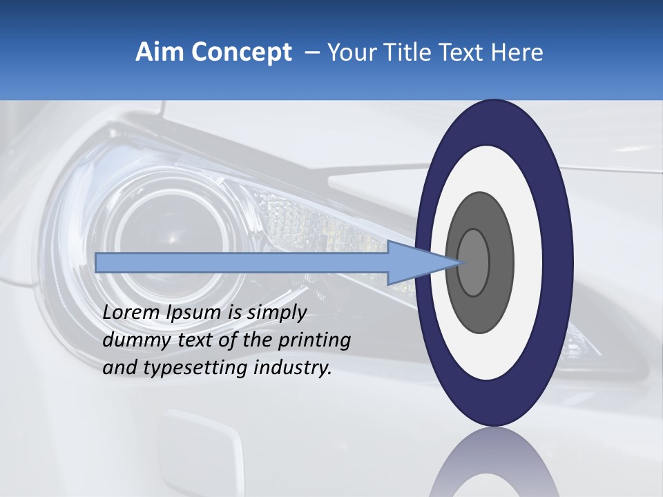 A Close Up Of A Car Headlight On A White Car PowerPoint Template