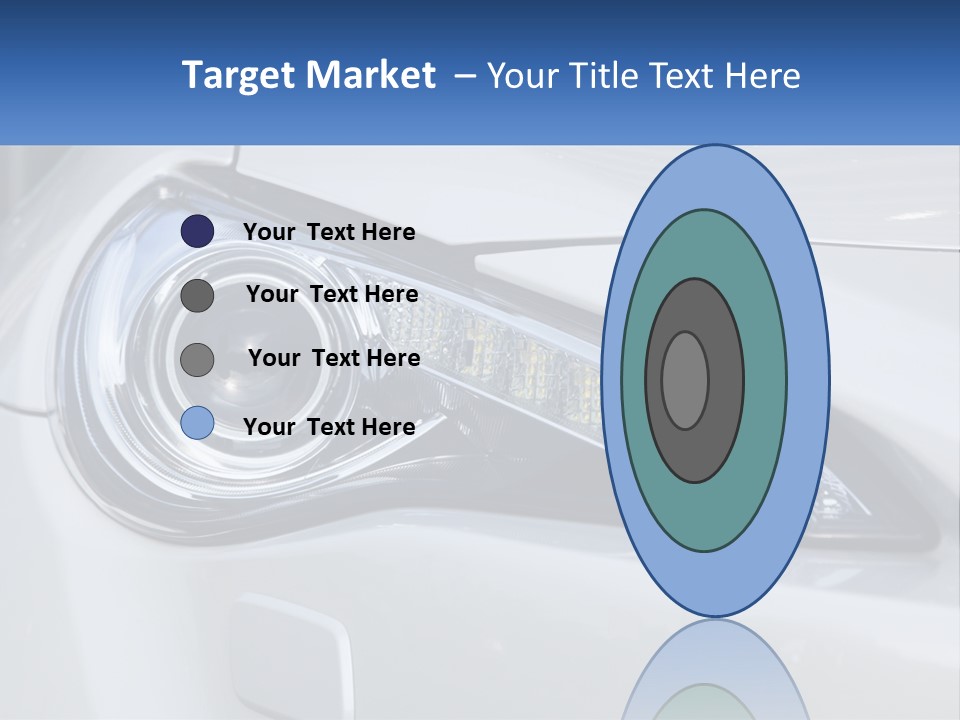 A Close Up Of A Car Headlight On A White Car PowerPoint Template