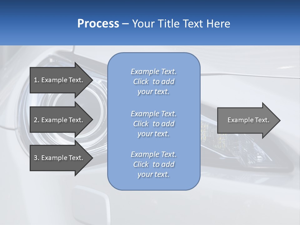 A Close Up Of A Car Headlight On A White Car PowerPoint Template