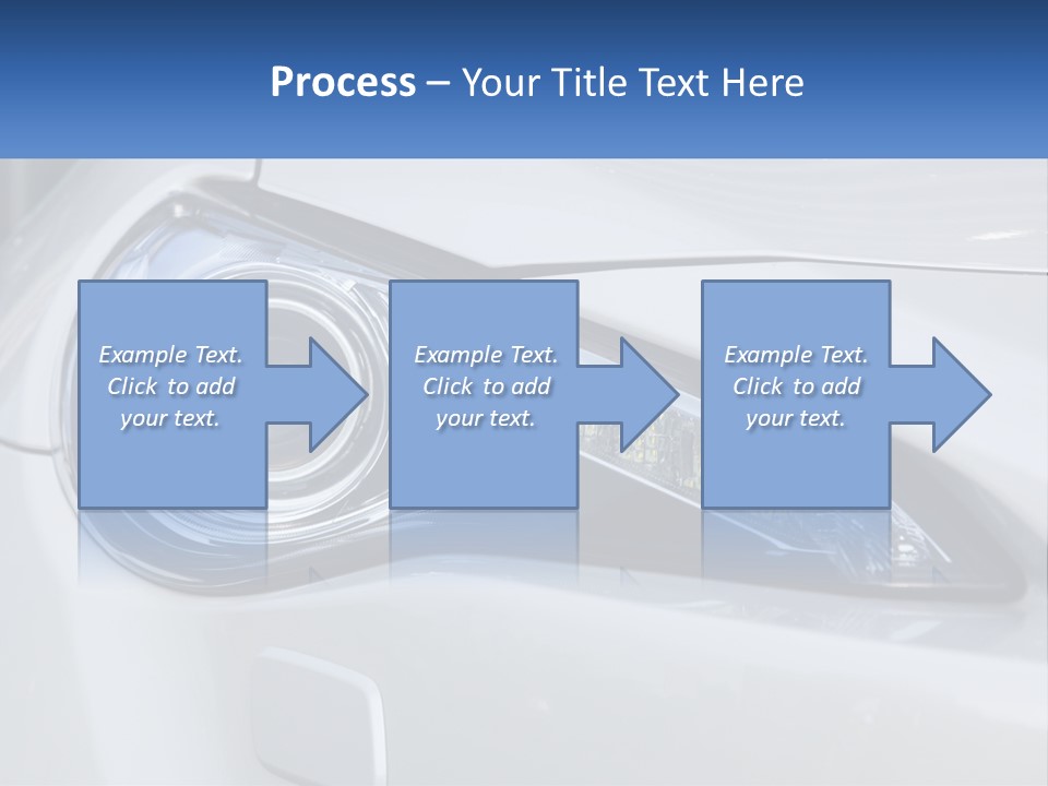 A Close Up Of A Car Headlight On A White Car PowerPoint Template