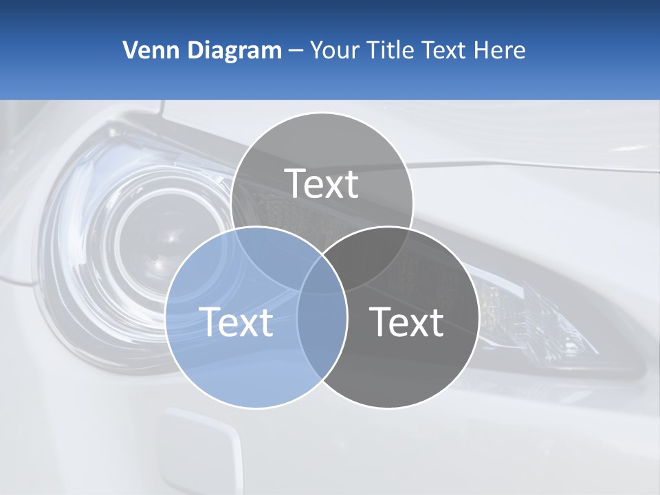 A Close Up Of A Car Headlight On A White Car PowerPoint Template