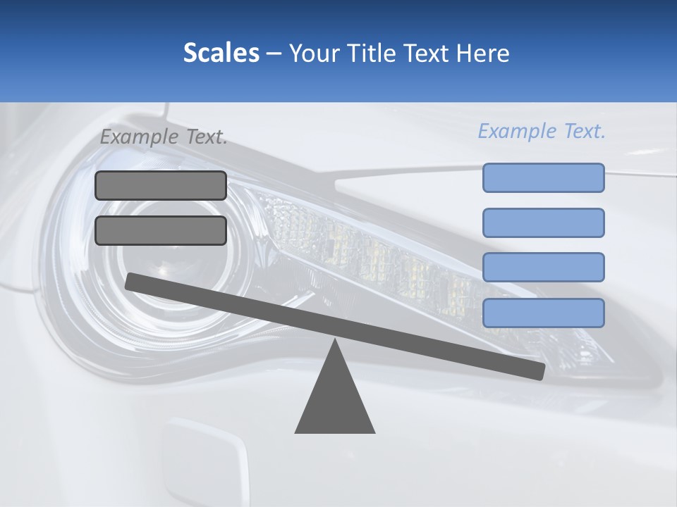 A Close Up Of A Car Headlight On A White Car PowerPoint Template