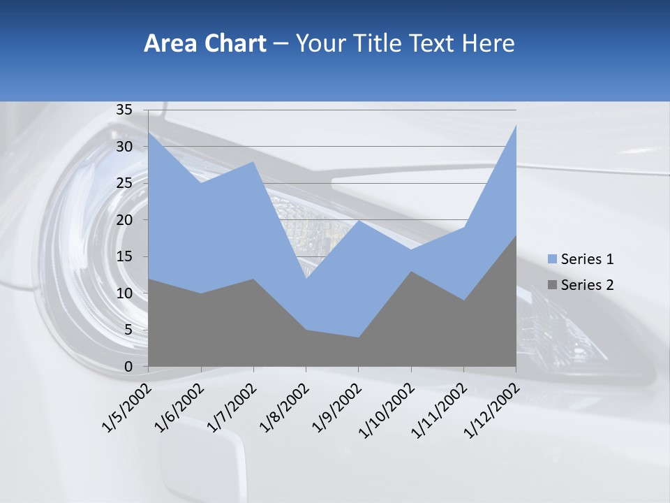 A Close Up Of A Car Headlight On A White Car PowerPoint Template