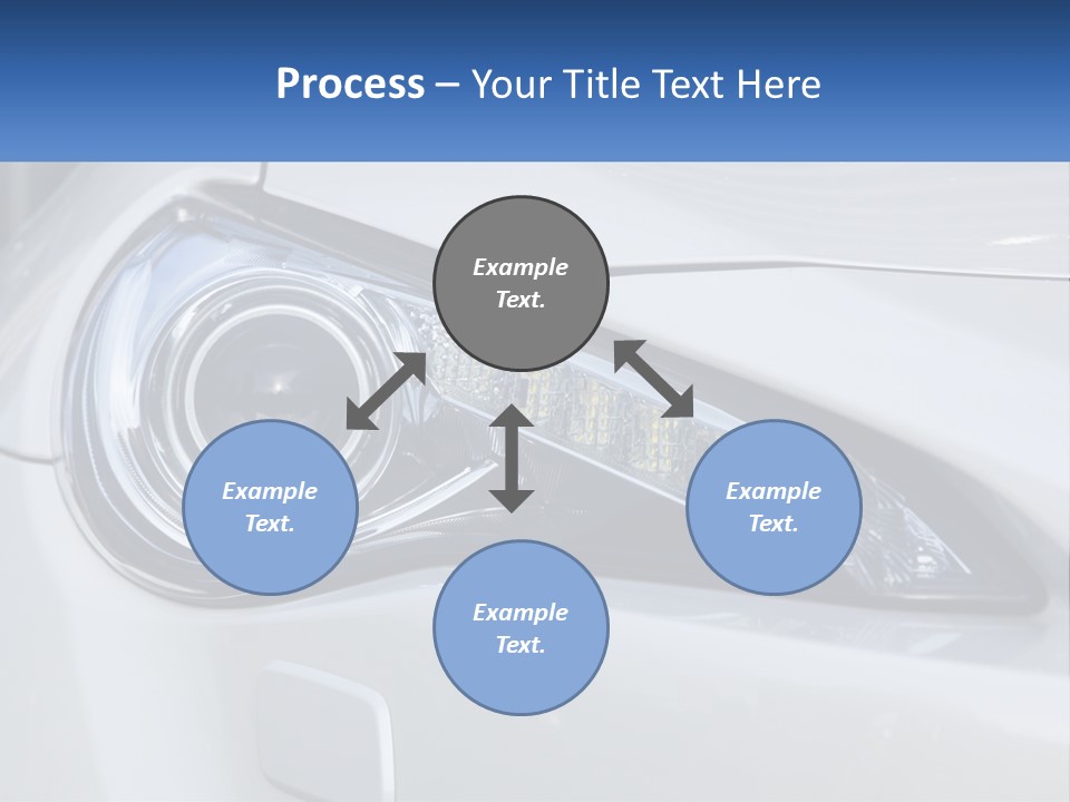 A Close Up Of A Car Headlight On A White Car PowerPoint Template