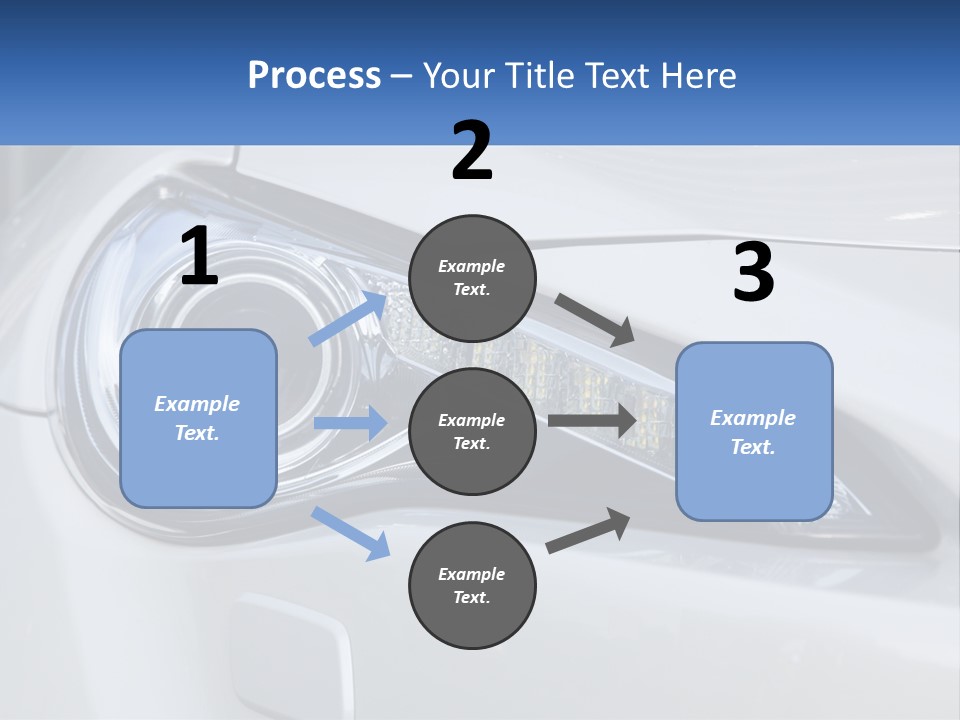 A Close Up Of A Car Headlight On A White Car PowerPoint Template