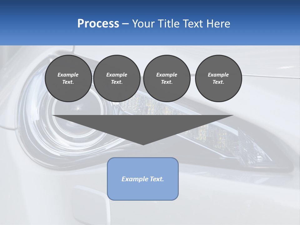 A Close Up Of A Car Headlight On A White Car PowerPoint Template