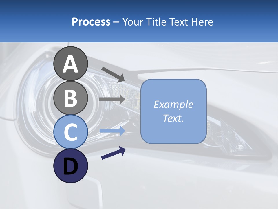 A Close Up Of A Car Headlight On A White Car PowerPoint Template