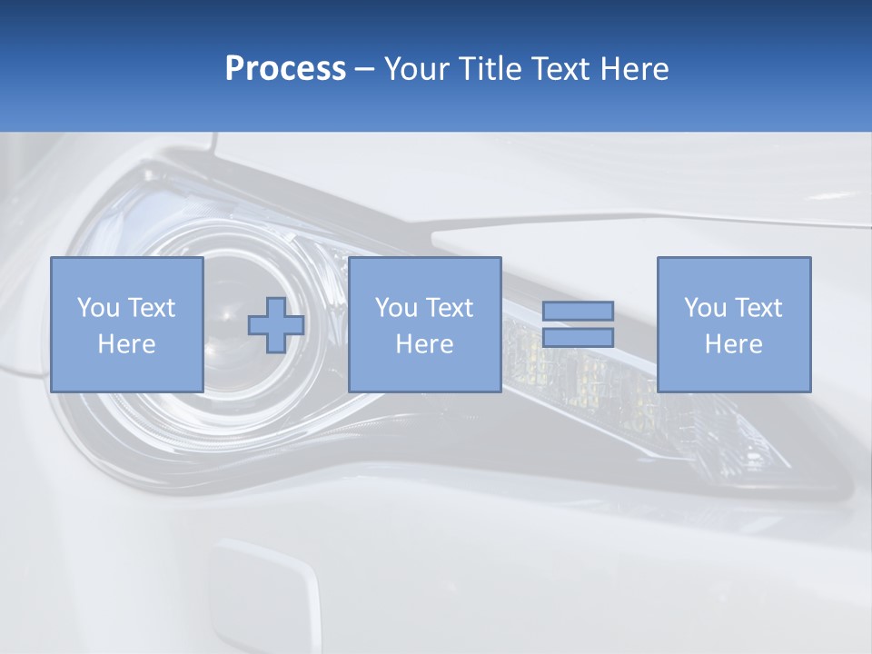 A Close Up Of A Car Headlight On A White Car PowerPoint Template