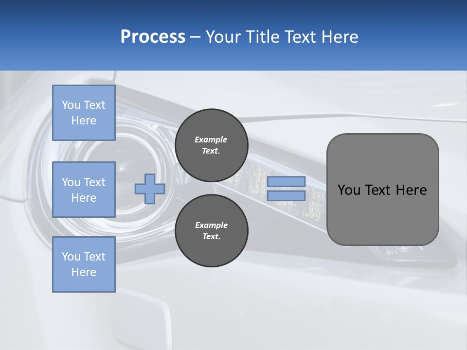A Close Up Of A Car Headlight On A White Car PowerPoint Template