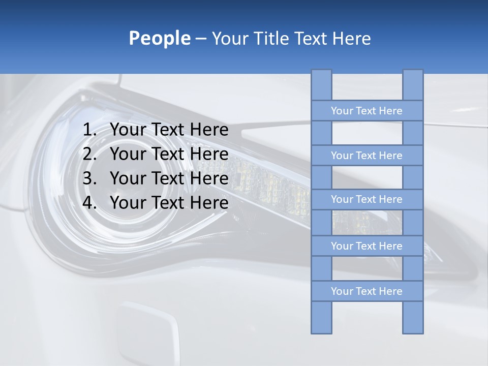 A Close Up Of A Car Headlight On A White Car PowerPoint Template