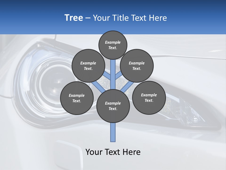 A Close Up Of A Car Headlight On A White Car PowerPoint Template