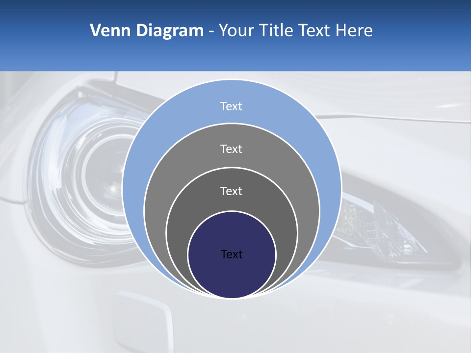 A Close Up Of A Car Headlight On A White Car PowerPoint Template