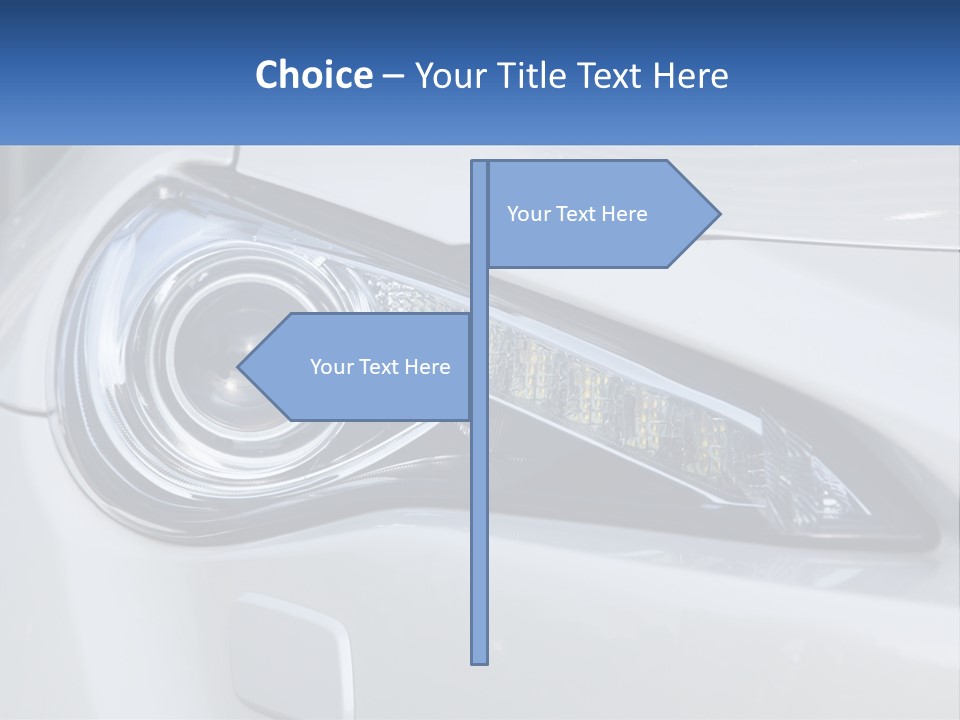 A Close Up Of A Car Headlight On A White Car PowerPoint Template