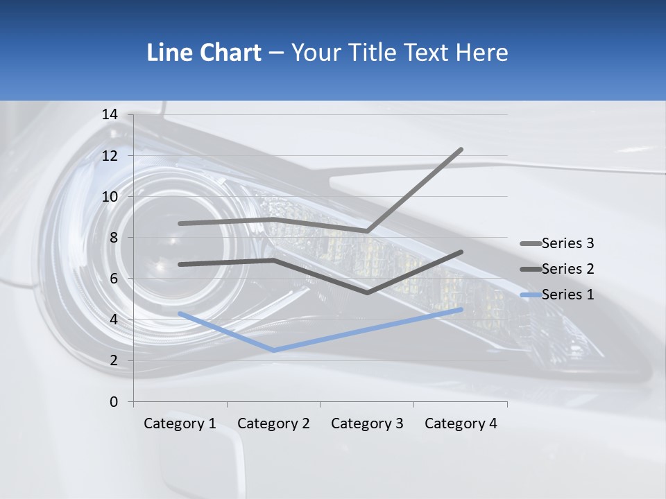 A Close Up Of A Car Headlight On A White Car PowerPoint Template