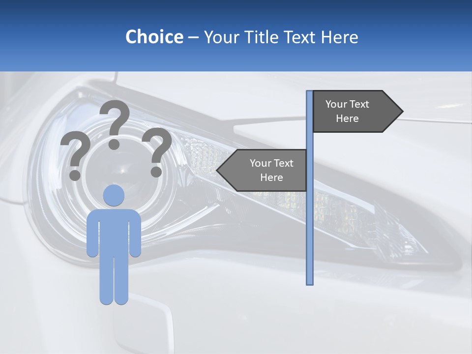 A Close Up Of A Car Headlight On A White Car PowerPoint Template