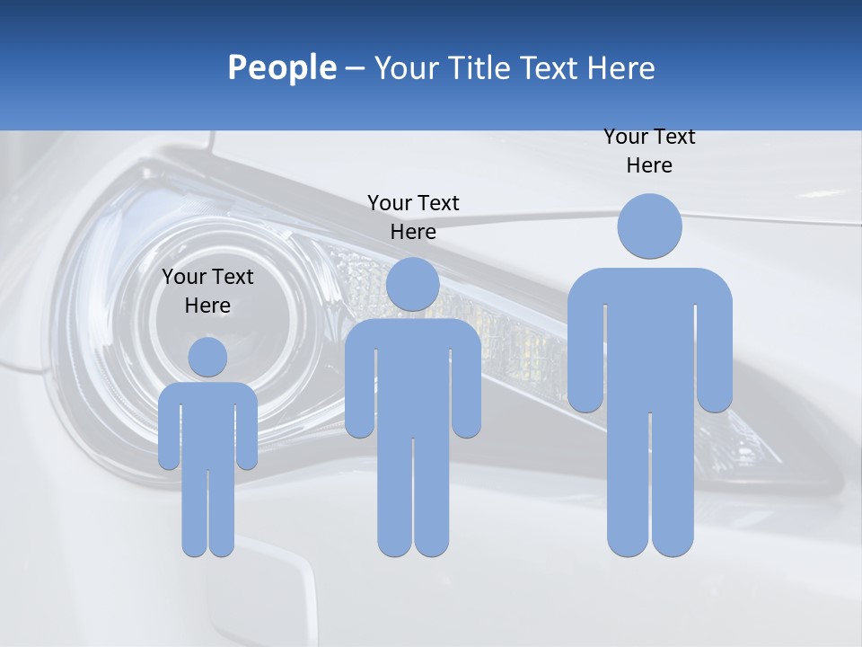 A Close Up Of A Car Headlight On A White Car PowerPoint Template