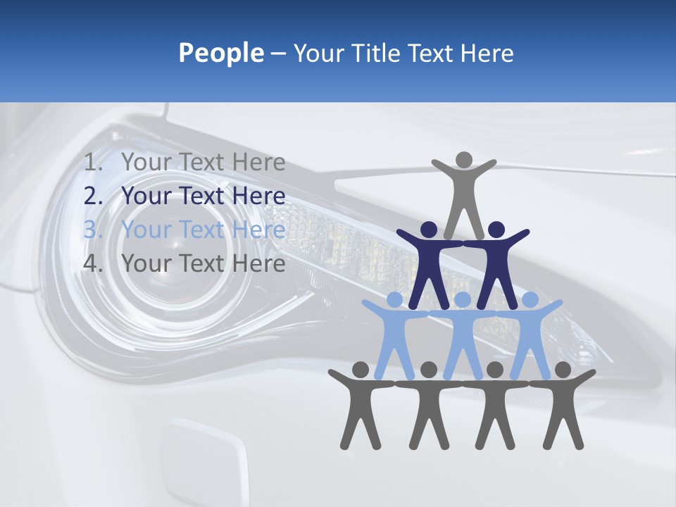 A Close Up Of A Car Headlight On A White Car PowerPoint Template