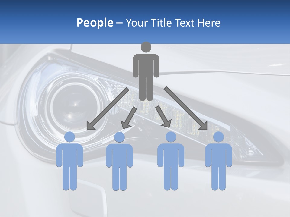 A Close Up Of A Car Headlight On A White Car PowerPoint Template