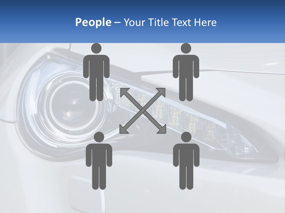 A Close Up Of A Car Headlight On A White Car PowerPoint Template