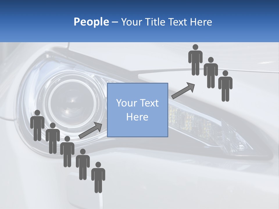 A Close Up Of A Car Headlight On A White Car PowerPoint Template